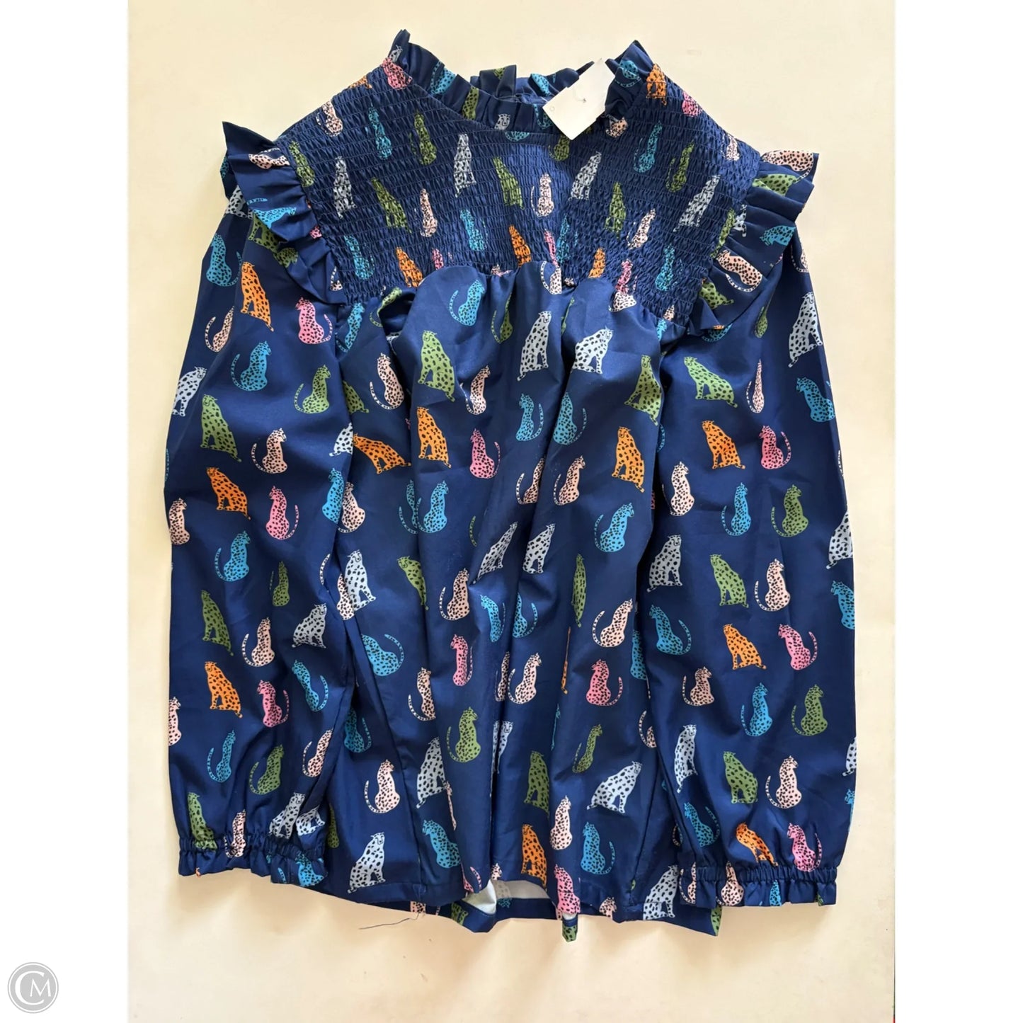Top Long Sleeve By Michelle Mcdowell In Animal Print, Size: L