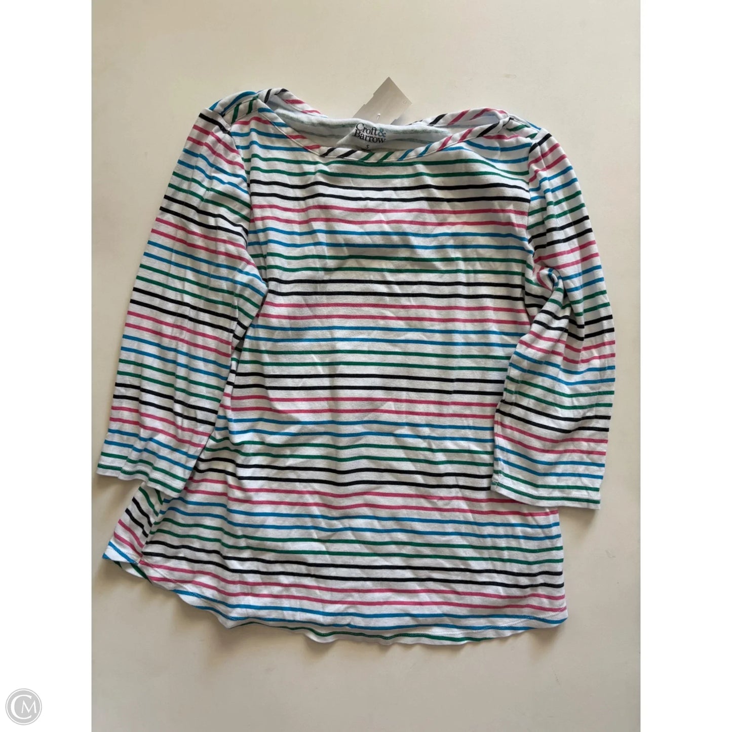 Top Long Sleeve By Croft And Barrow In Striped Pattern, Size: S