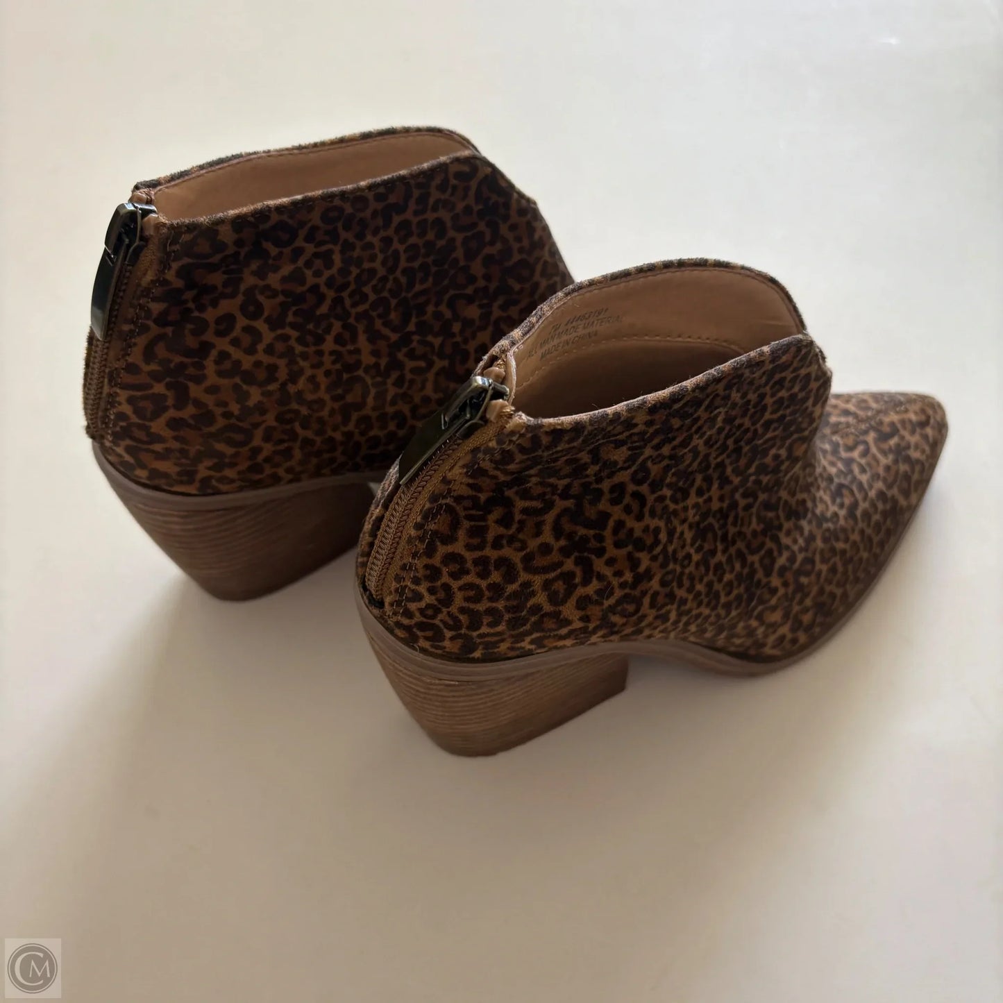 Boots Ankle Heels By Cato In Animal Print, Size: 7