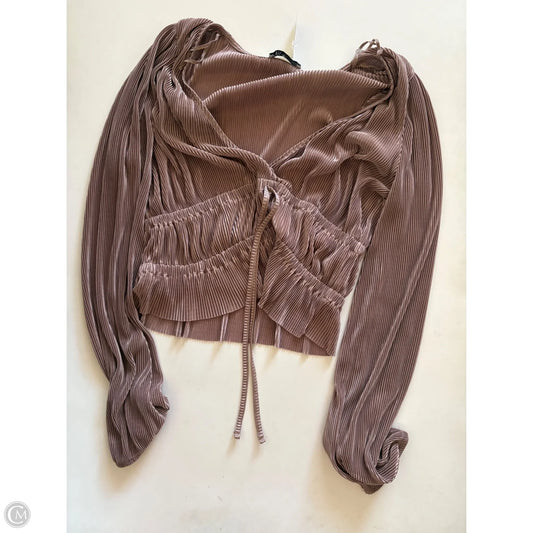 Blouse Long Sleeve By Zara In Brown, Size: L