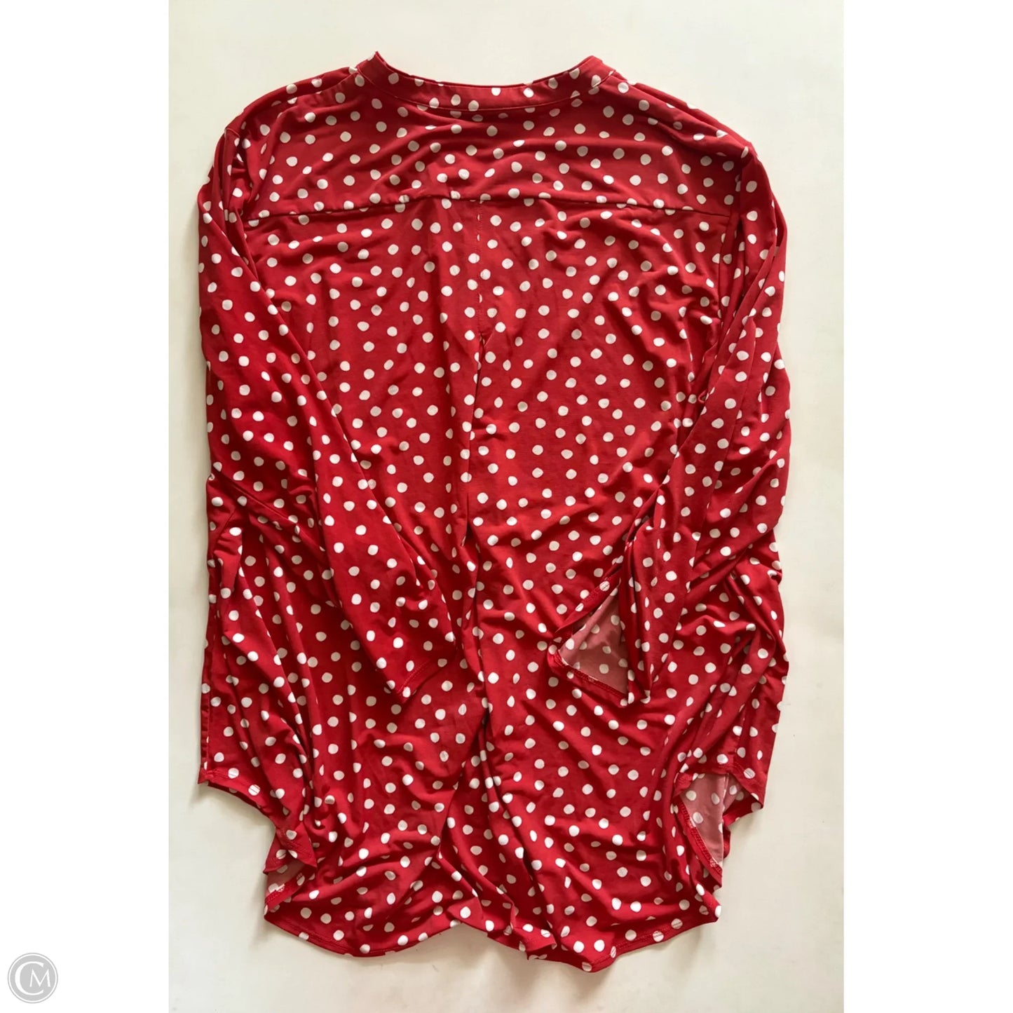Blouse Long Sleeve By Cato In Polkadot Pattern, Size: 3x