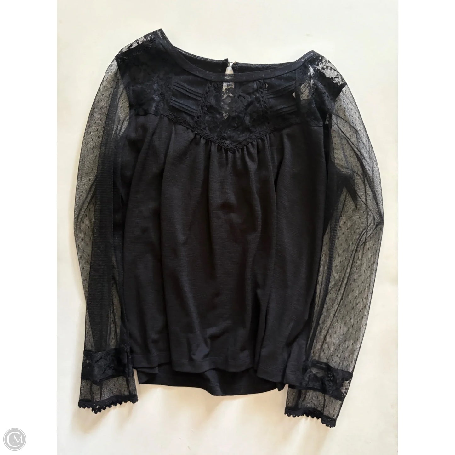 Blouse Long Sleeve By Soho Apparel In Black, Size: M