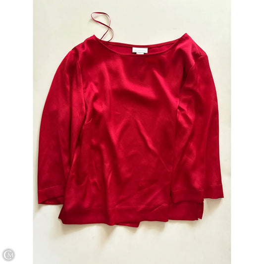 Blouse Long Sleeve By Liz Claiborne In Red, Size: L