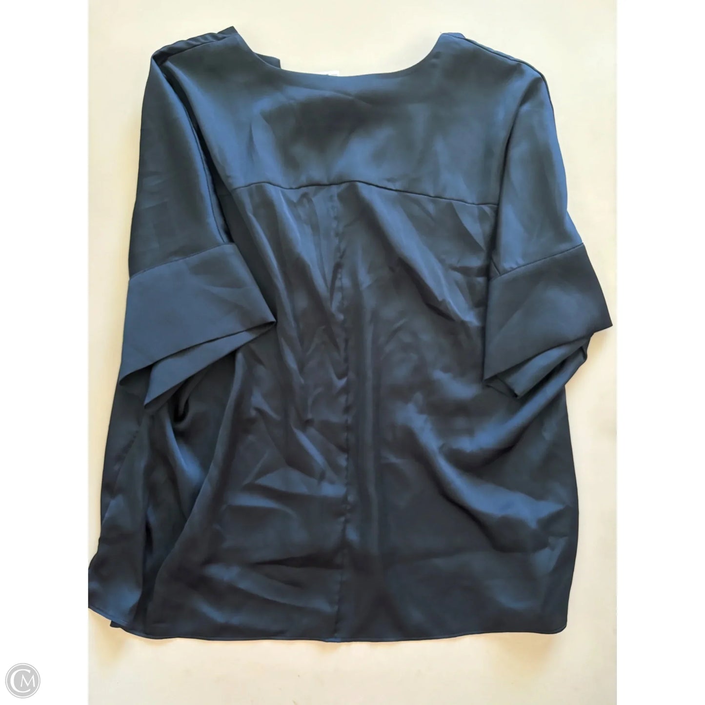 Blouse Short Sleeve By Worthington In Navy, Size: L