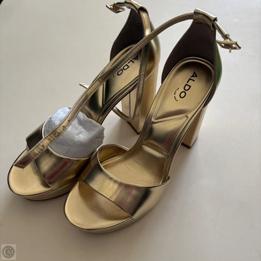 Shoes Heels Block By Aldo In Gold, Size: 9