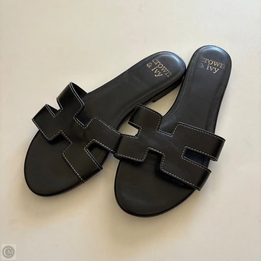 Sandals Flip Flops By Crown And Ivy In Black, Size: 7