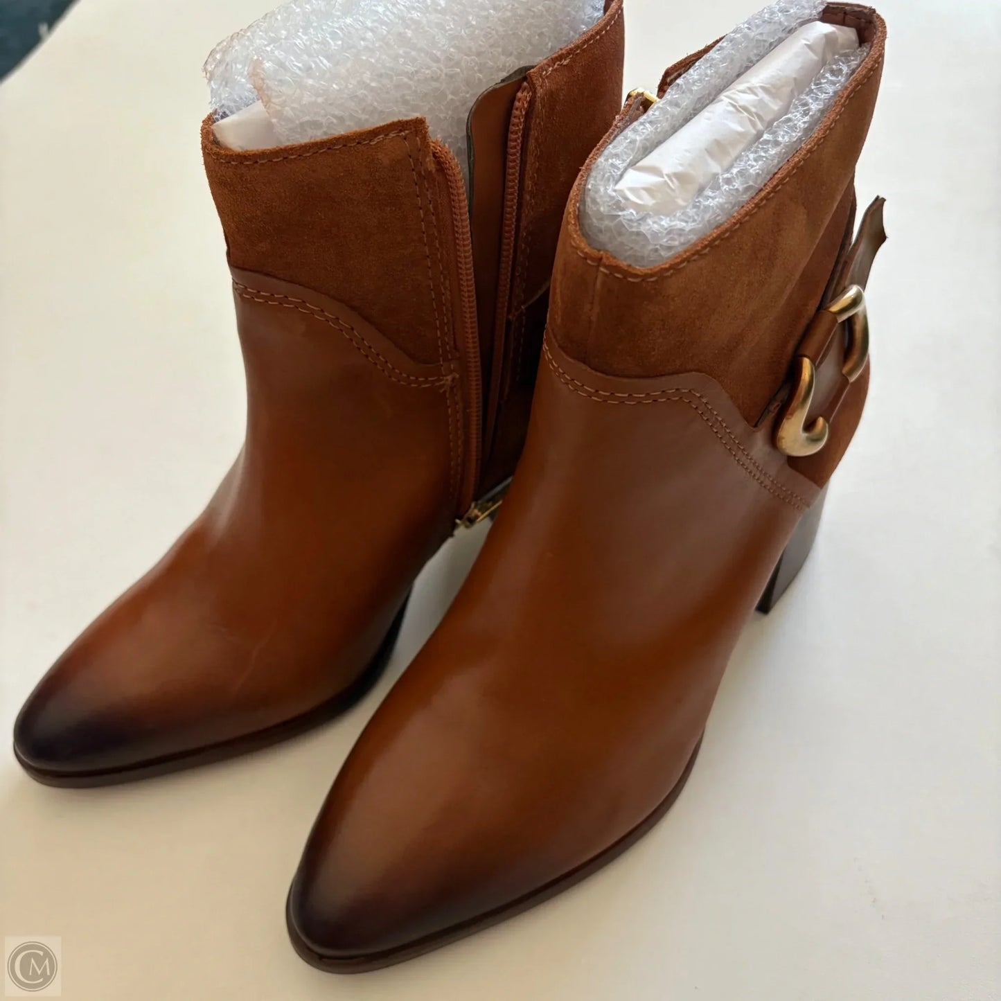 Boots Ankle Heels By Vince Camuto In Brown, Size: 7