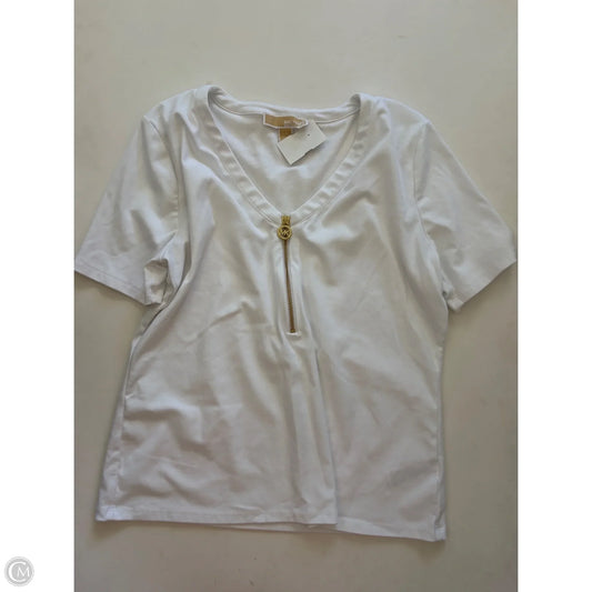 Top Short Sleeve By Michael Kors In White, Size: L