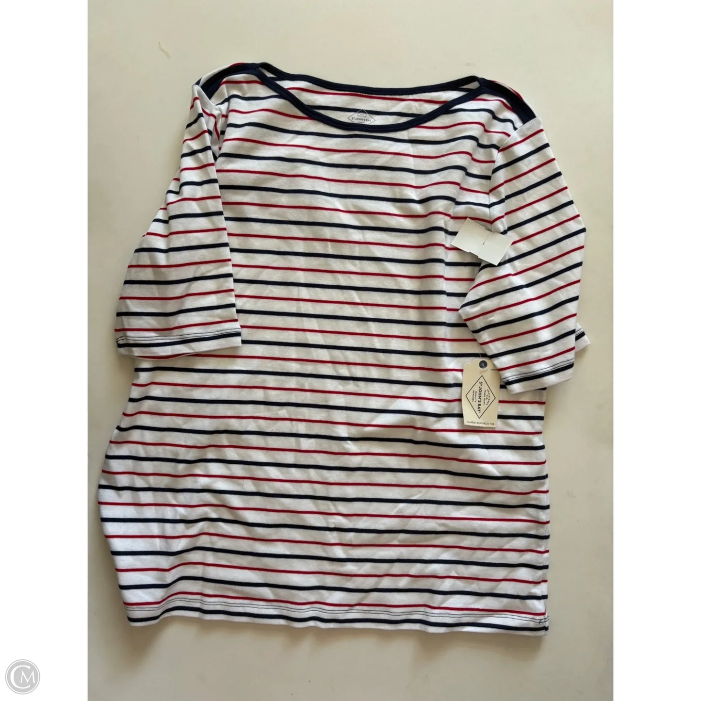Top Short Sleeve By St Johns Bay In Striped Pattern, Size: Xlp