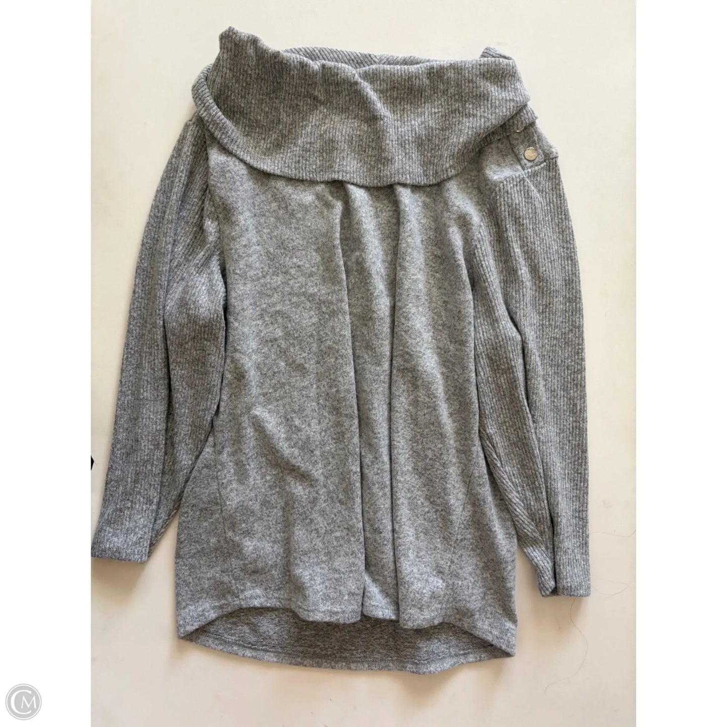 Sweater By Adrienne Vittadini In Grey, Size: Xl