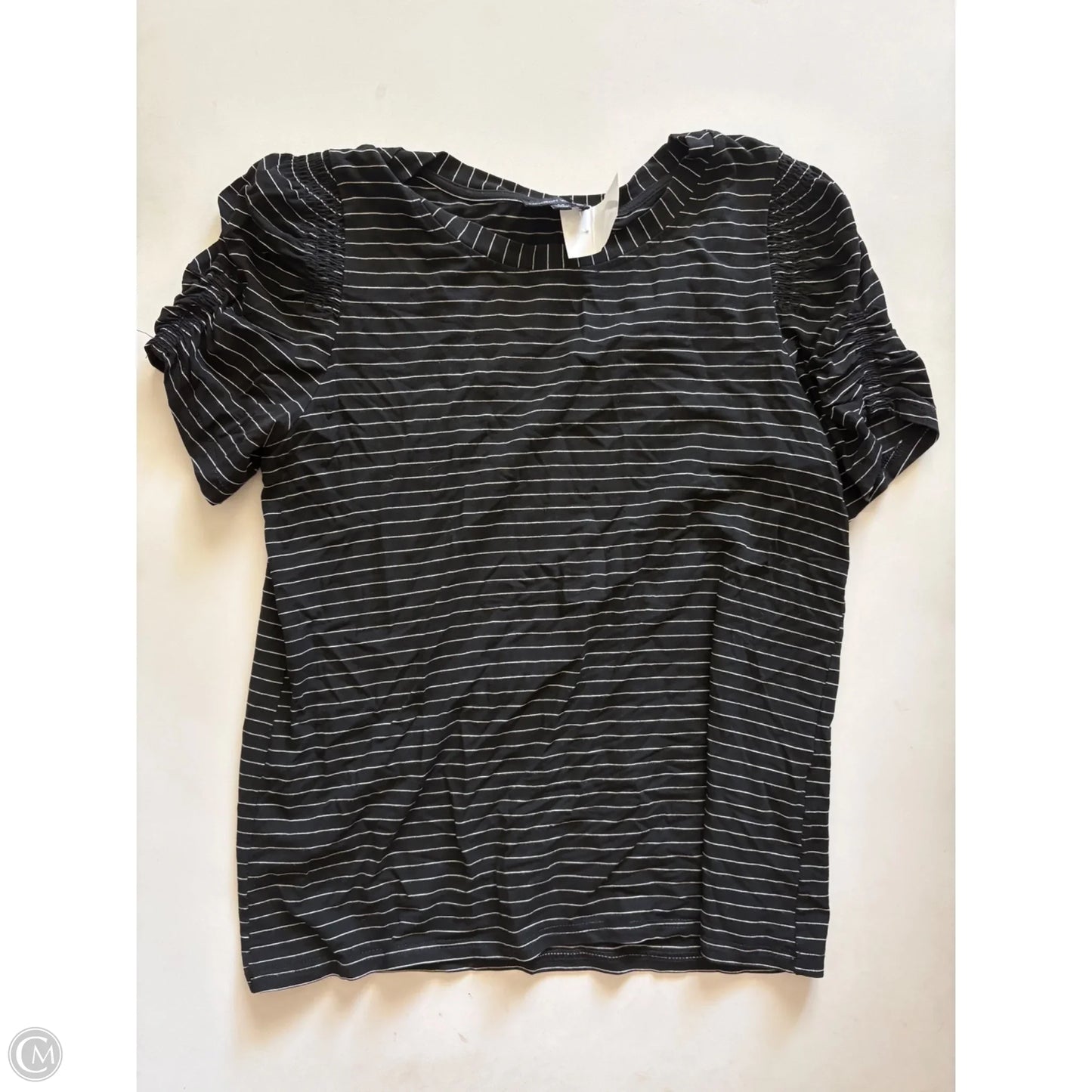 Top Short Sleeve By Modern Works In Black & White, Size: M
