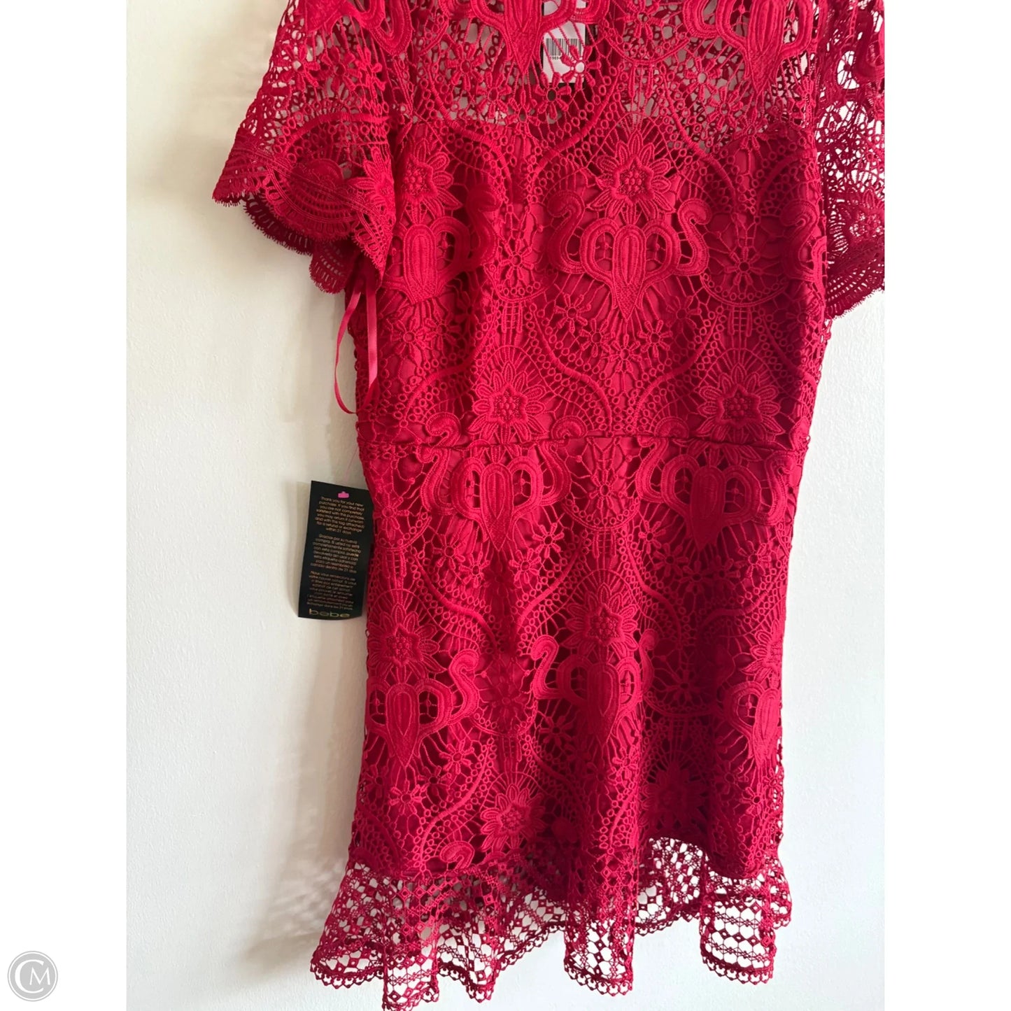 Dress Party Midi By Bebe In Red, Size: Xl