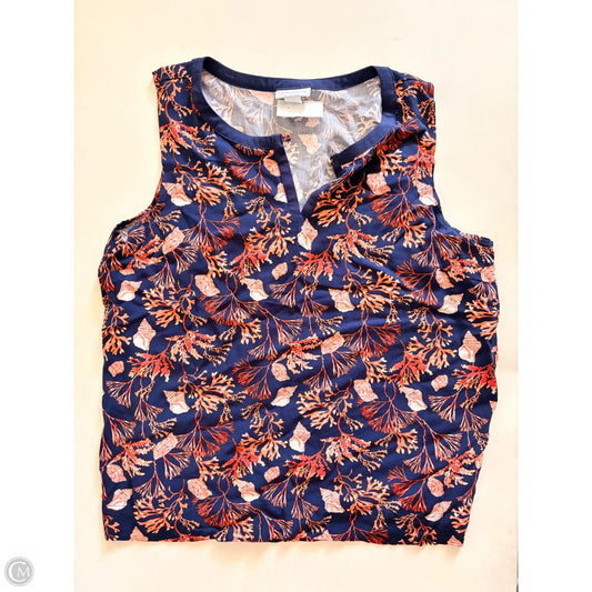 Tank Top By Liz Claiborne In Floral Print, Size: L