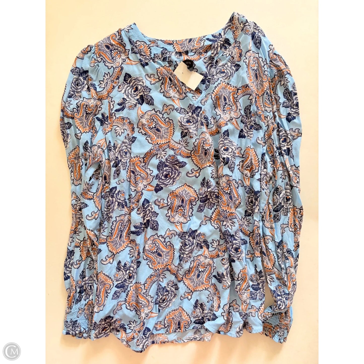 Blouse Long Sleeve By Talbots In Blue, Size: Xl