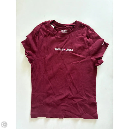 Top Short Sleeve By Tommy Hilfiger In Maroon, Size: L