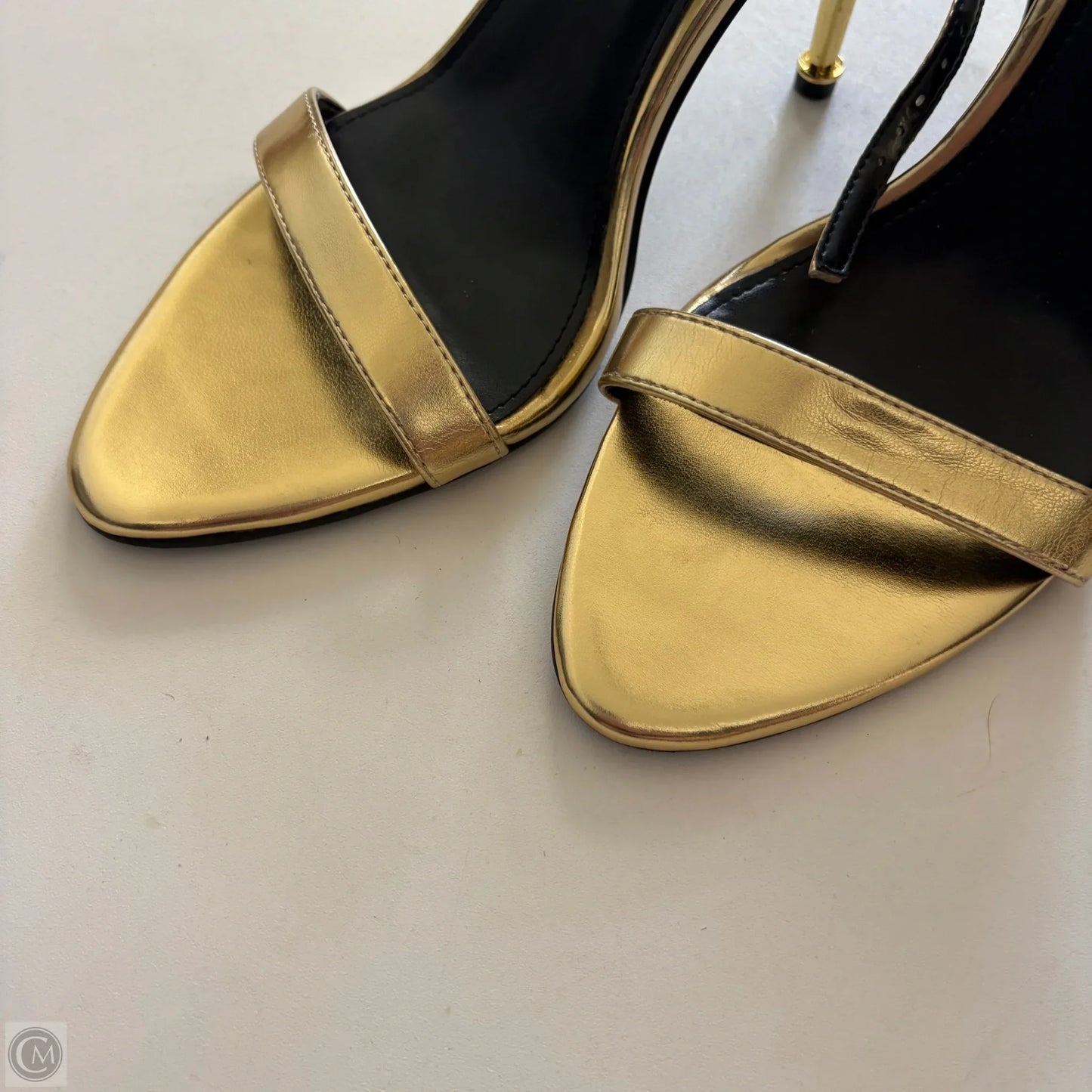Shoes Heels Kitten By Nine West In Gold, Size: 9