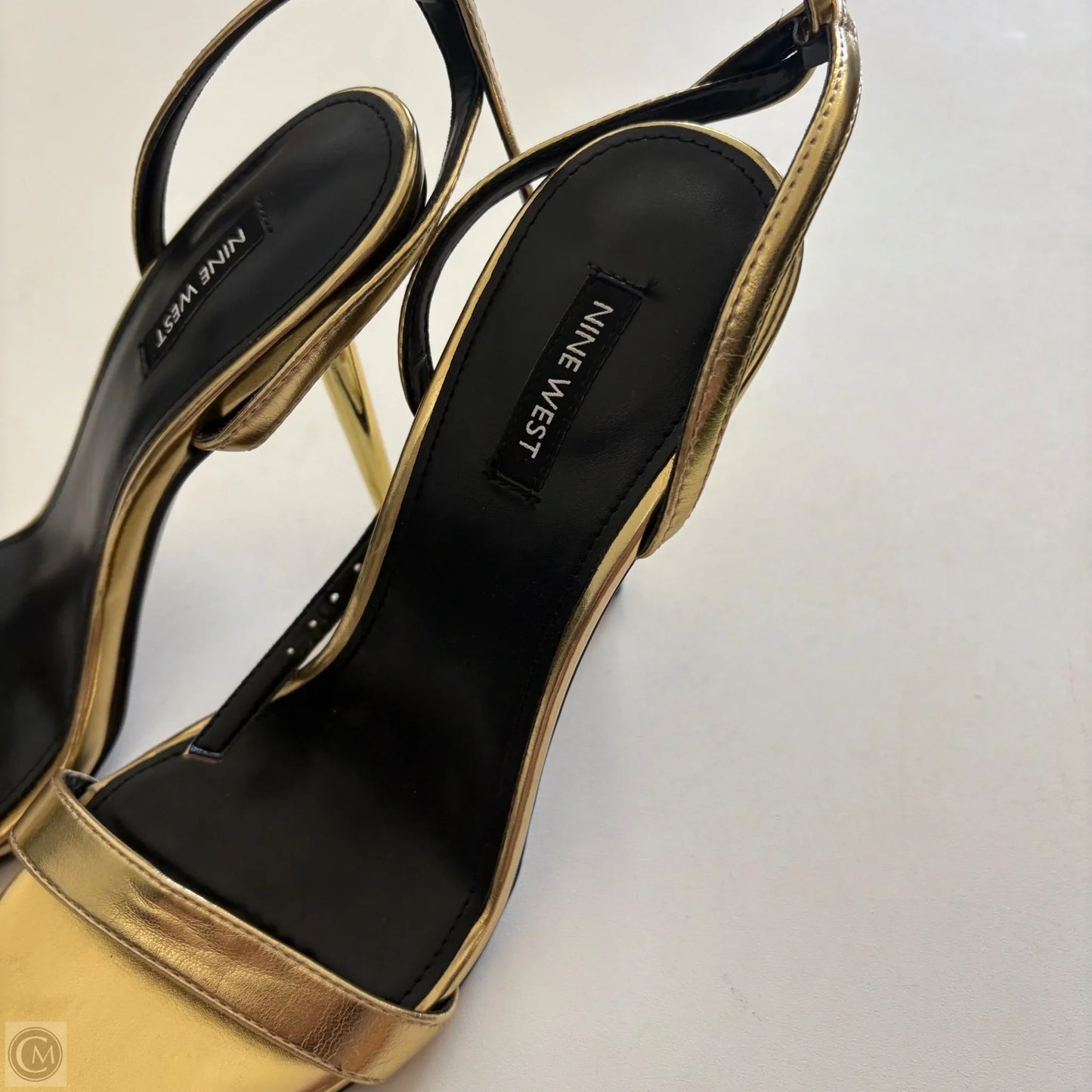 Shoes Heels Kitten By Nine West In Gold, Size: 9
