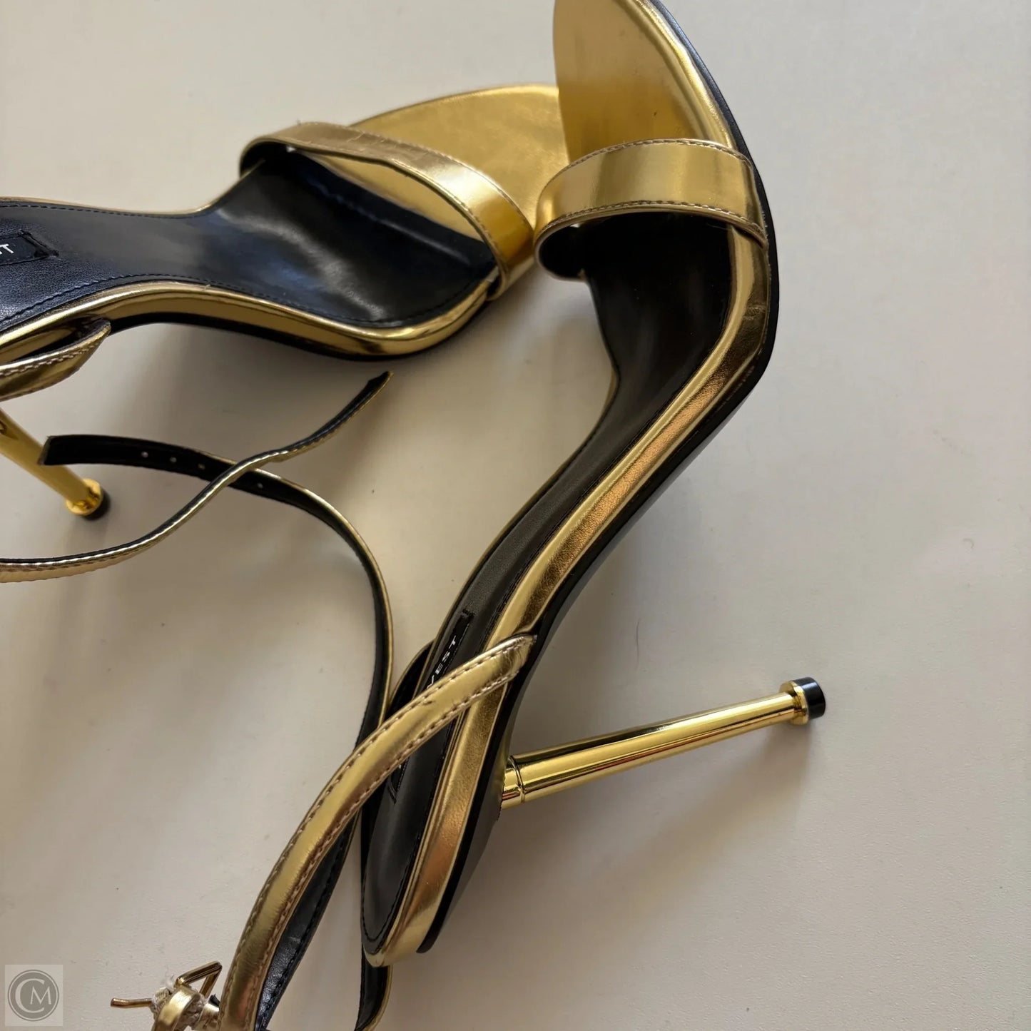 Shoes Heels Kitten By Nine West In Gold, Size: 9