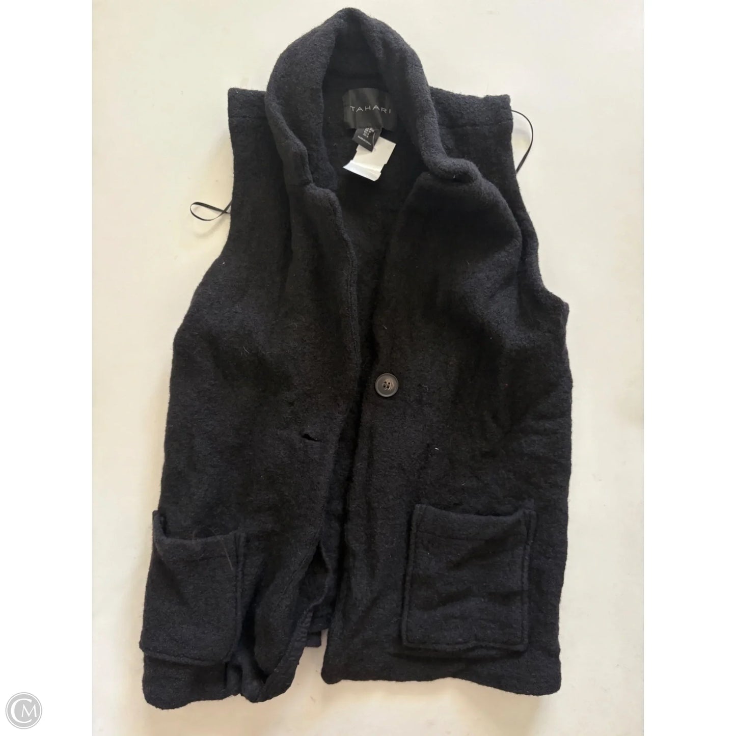 Vest Faux Fur & Sherpa By Tahari In Black, Size: M