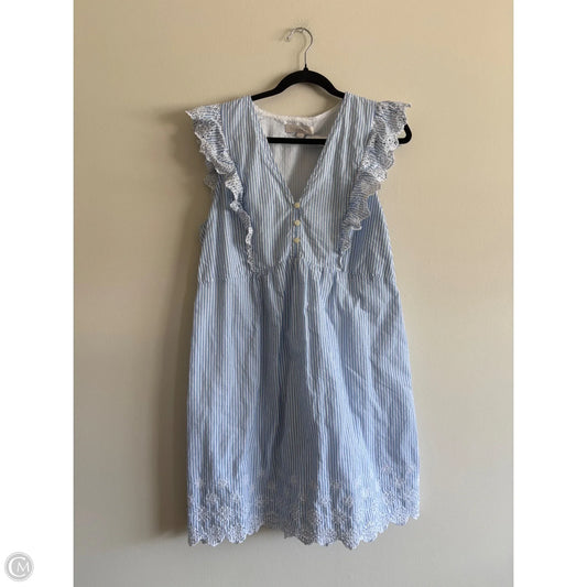 Dress Casual Midi By Loft In Striped Pattern, Size: L