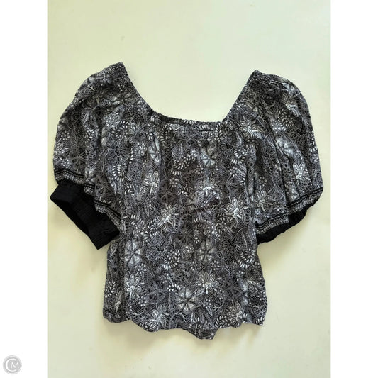Top Short Sleeve By Loft In Black, Size: L