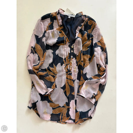 Blouse Long Sleeve By Daniel Rainn In Floral Print, Size: Xs