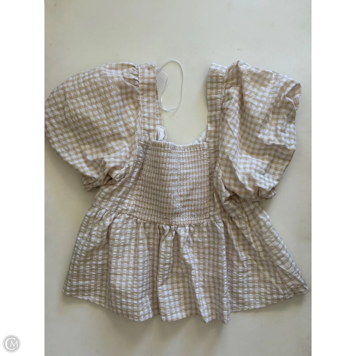 Top Short Sleeve By Old Navy In Checkered Pattern, Size: L