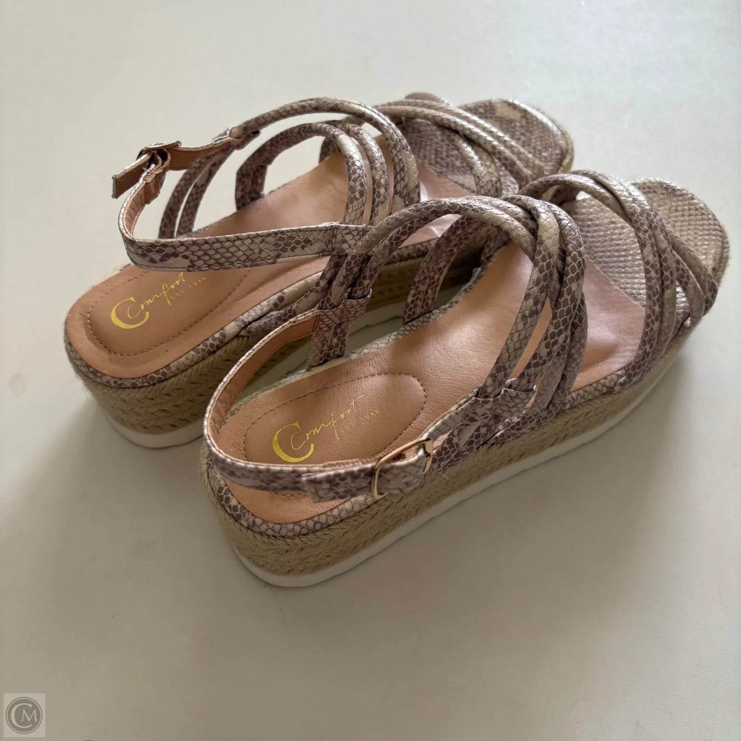 Sandals Heels Block By Cato In Animal Print, Size: 9