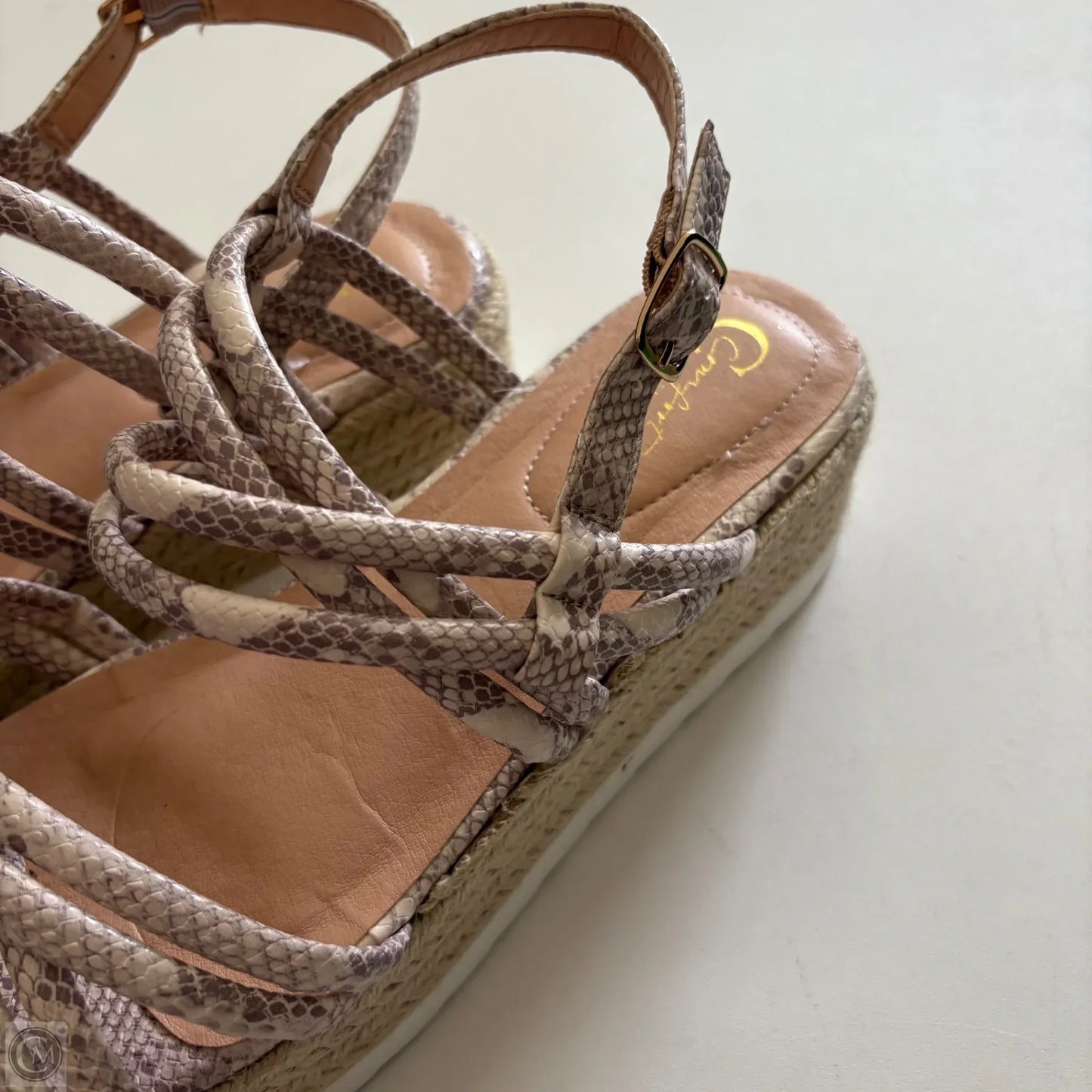 Sandals Heels Block By Cato In Animal Print, Size: 9