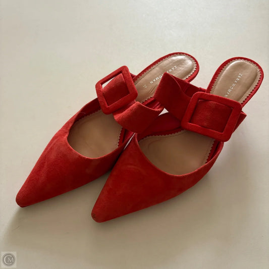 Shoes Heels Kitten By Zara In Orange, Size: 8.5