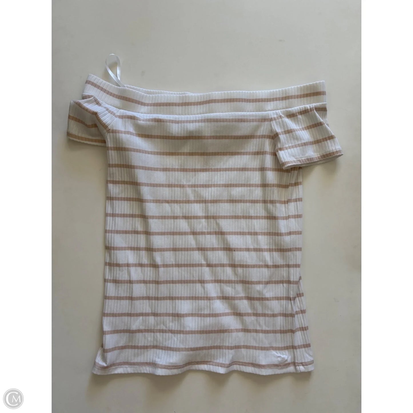 Top Short Sleeve By Loft In Striped Pattern, Size: M