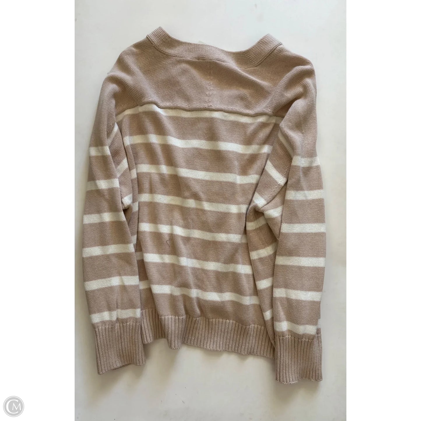 Sweater Cardigan By Terra & Sky In Striped Pattern, Size: 3x