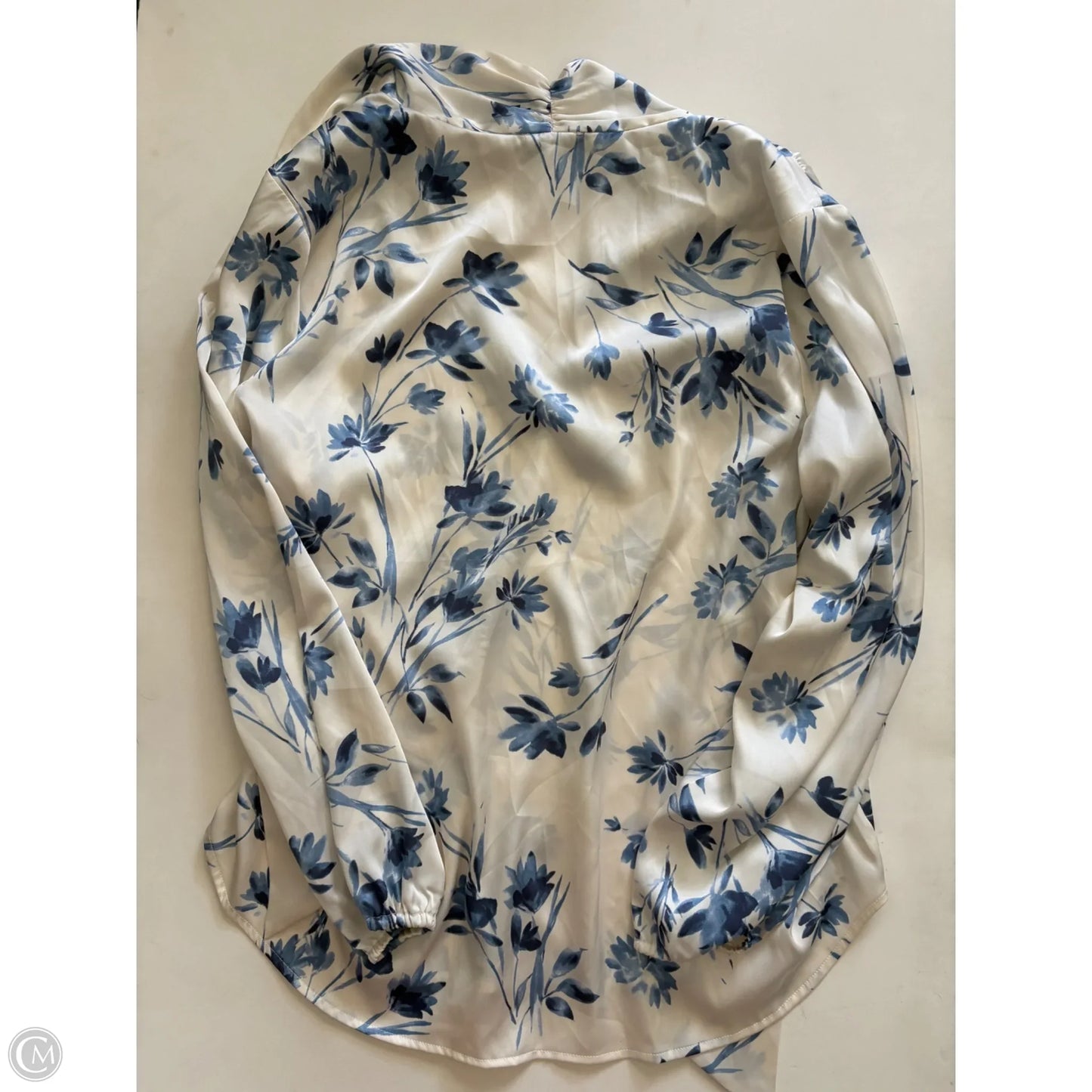 Blouse Long Sleeve By Limited In Blue, Size: 1x