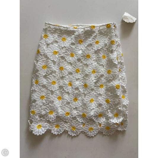 Skirt Mini & Short By Altard State In White & Yellow, Size: S