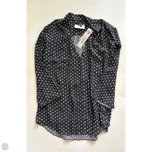 Blouse Long Sleeve By Not Your Daughters Jeans In Polkadot Pattern, Size: L
