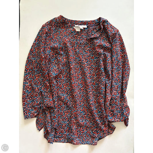 Top Long Sleeve By Michael By Michael Kors In Floral Print, Size: L