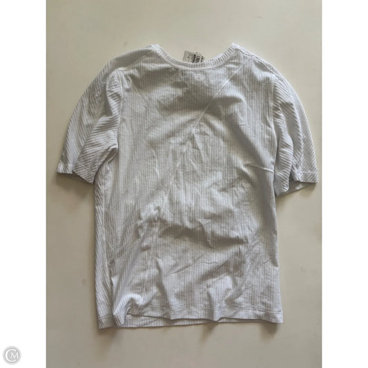 Athletic Top Short Sleeve By Lululemon In White, Size: M