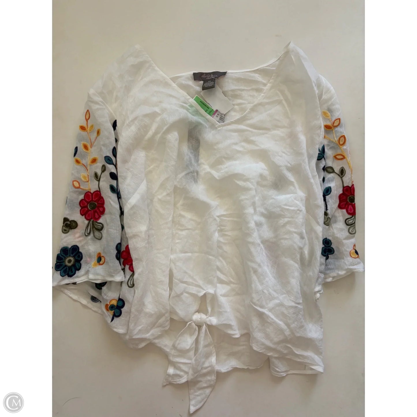 Top Long Sleeve By Clothes Mentor In White, Size: 2x