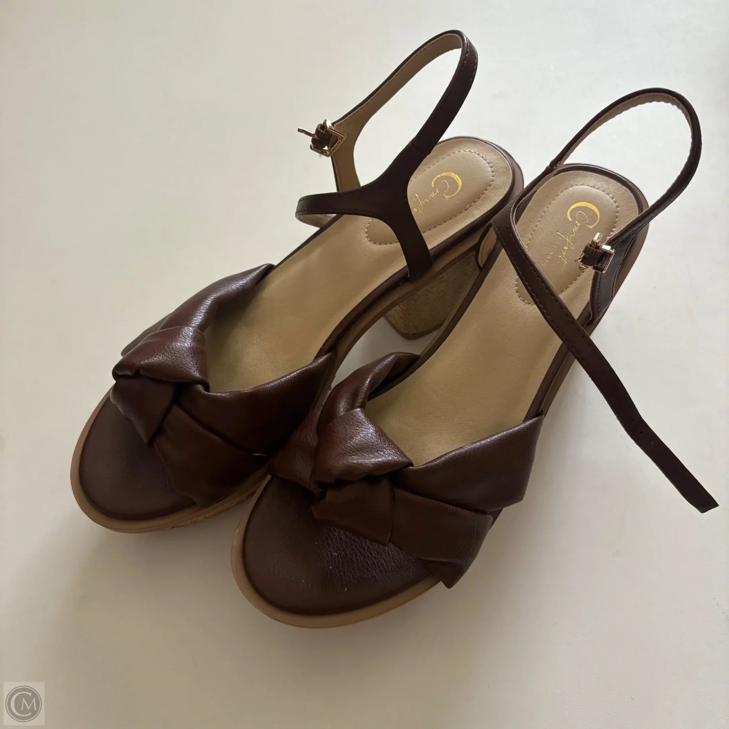 Shoes Heels Block By Cato In Brown, Size: 10