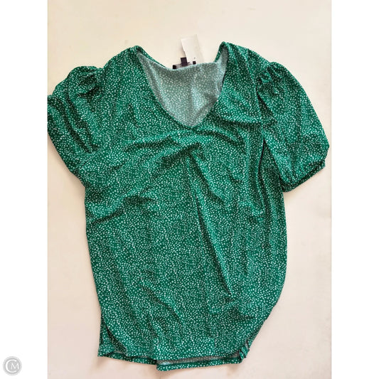Blouse Short Sleeve By Adrianna Papell In Green, Size: Xl