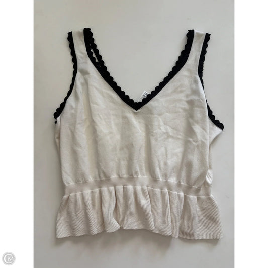 Sweater Short Sleeve By Express In Cream, Size: Xl