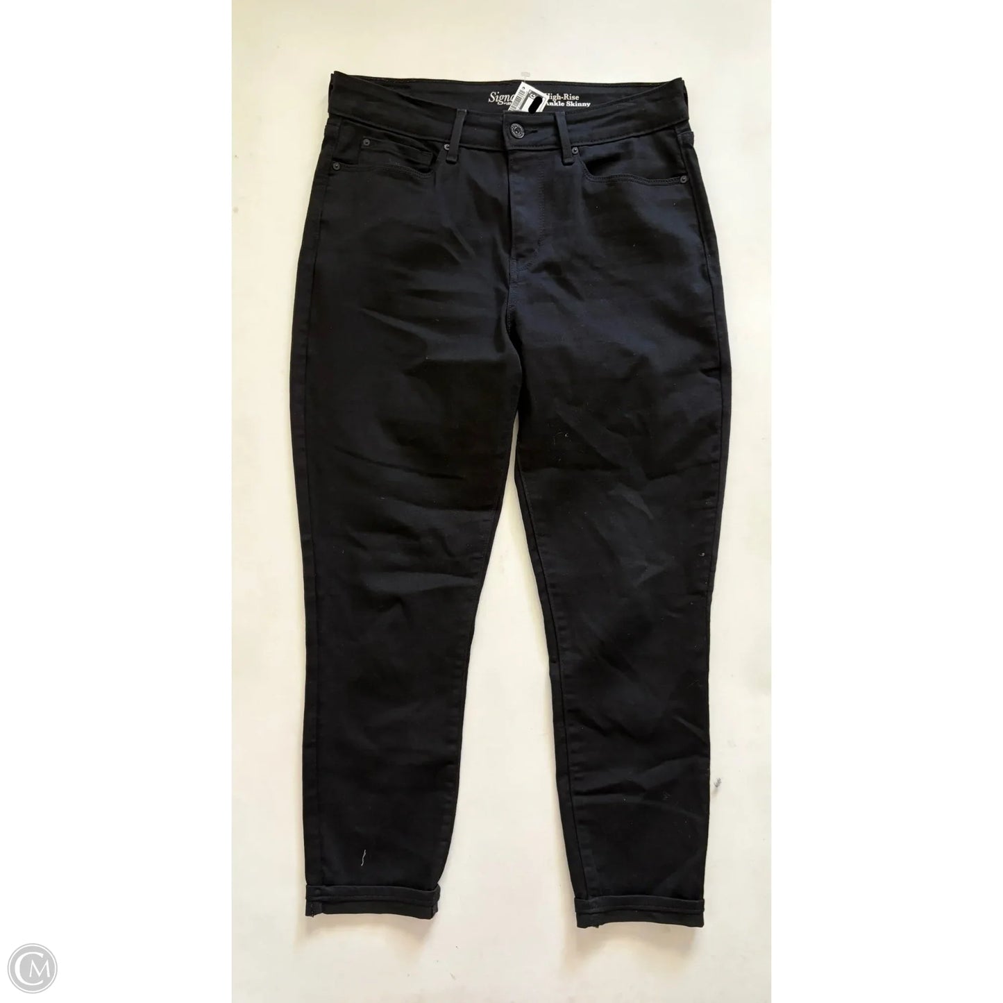 Jeans Straight By Levis Signature In Black, Size: 10