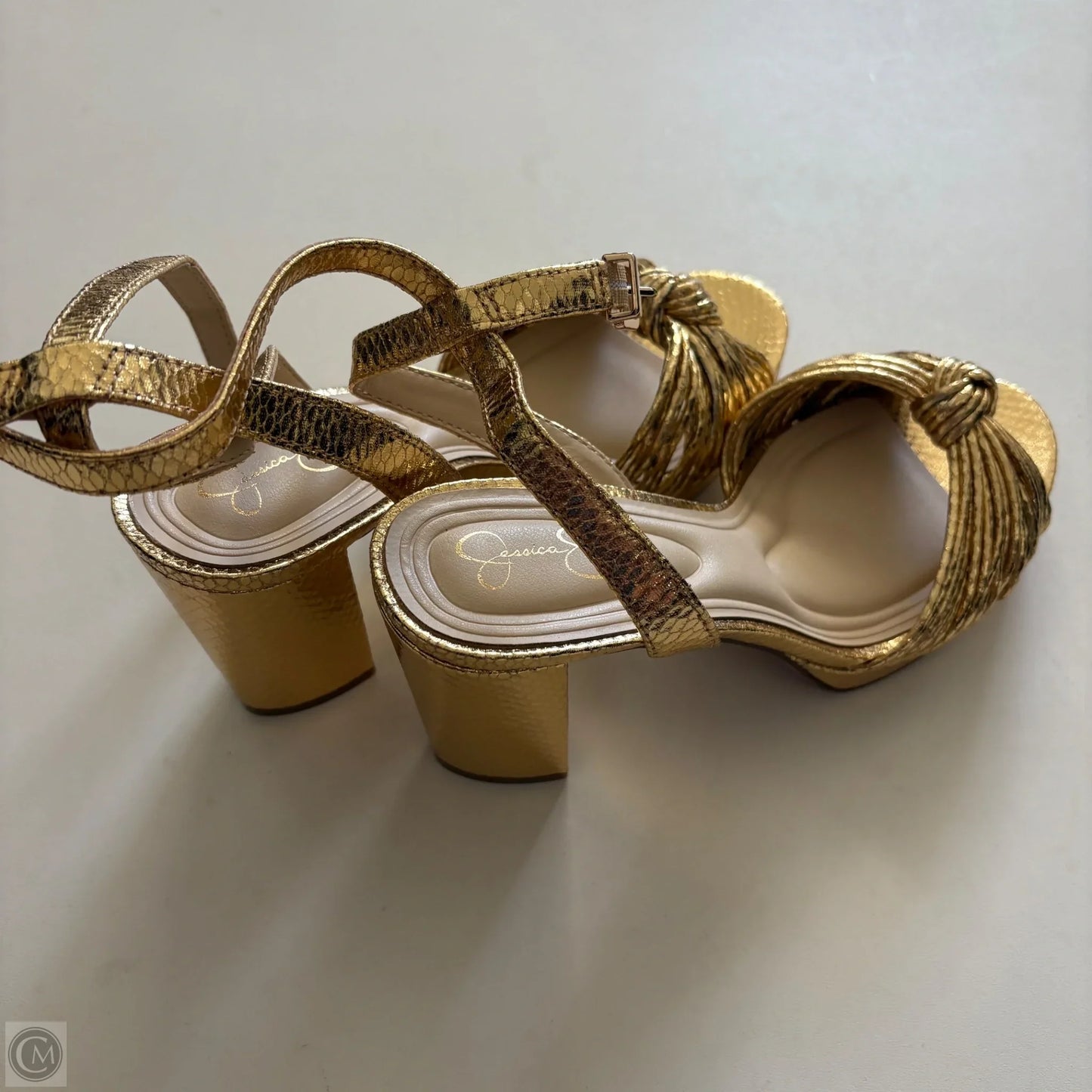 Shoes Heels Block By Jessica Simpson In Gold, Size: 8.5