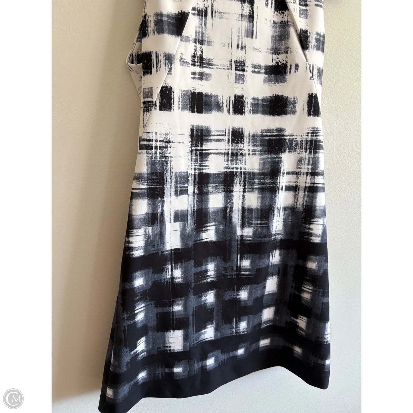 Dress Work By Calvin Klein In Black & Cream, Size: 10