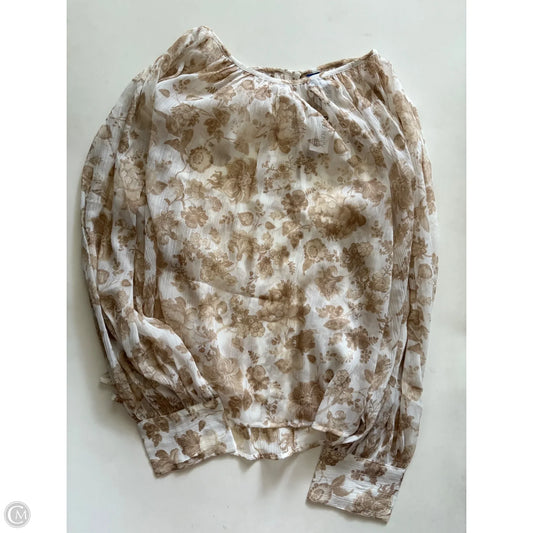 Blouse Long Sleeve By Old Navy In Tan, Size: 2x