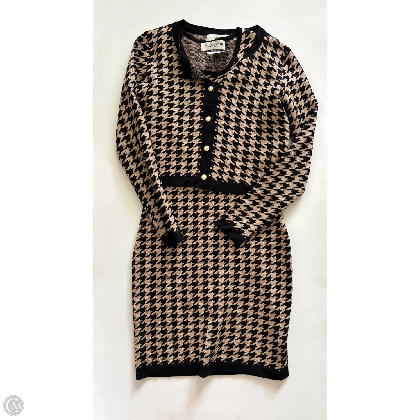 Dress Set 2pc By Taylor In Black & Brown, Size: Xs