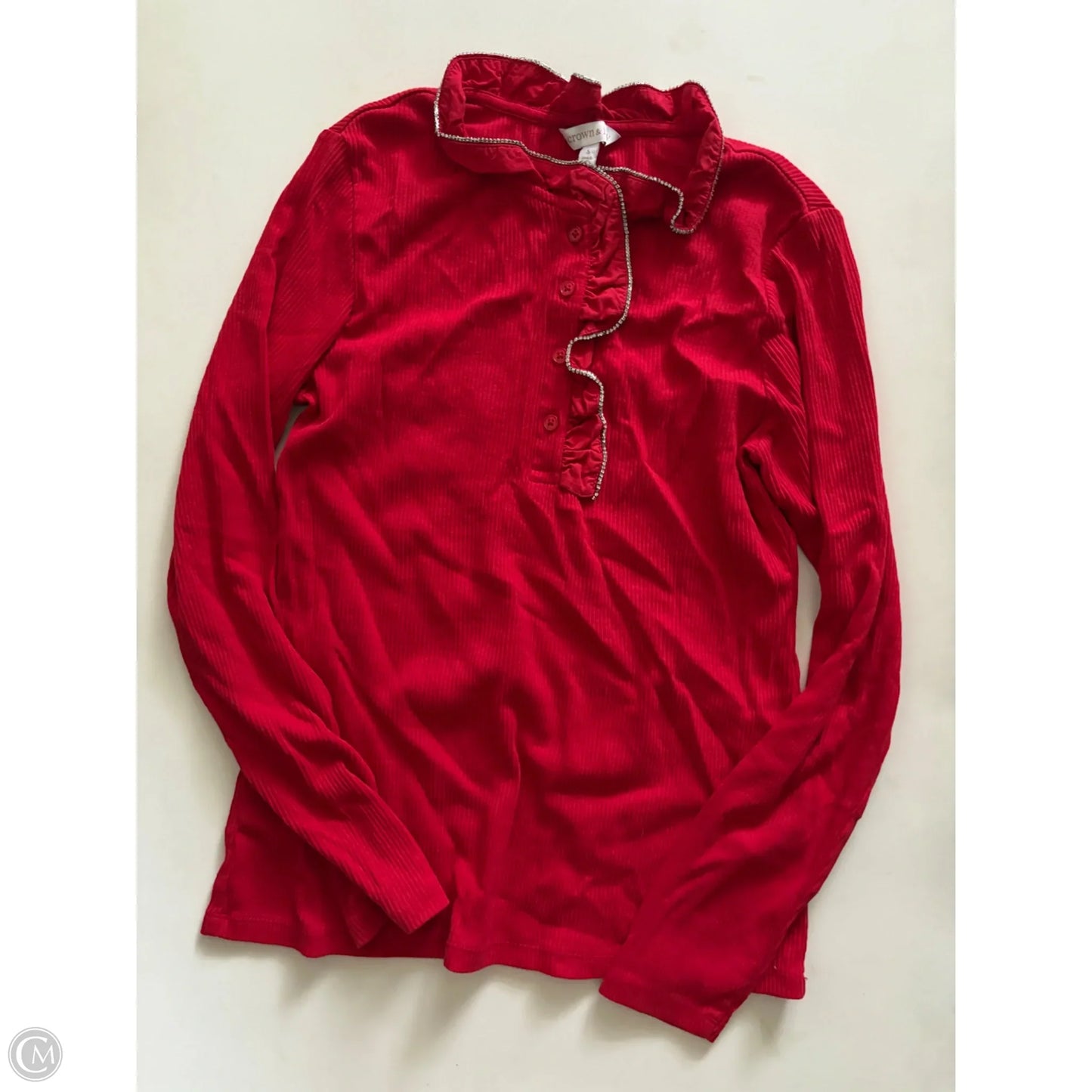 Top Long Sleeve By Crown And Ivy In Red, Size: S