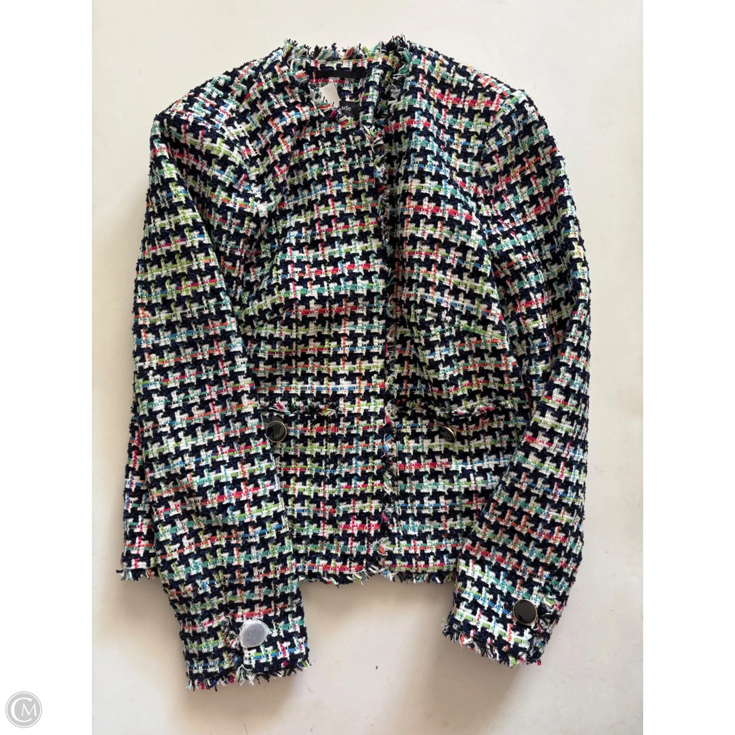 Blazer Designer By Kate Spade In Plaid Pattern, Size: 0
