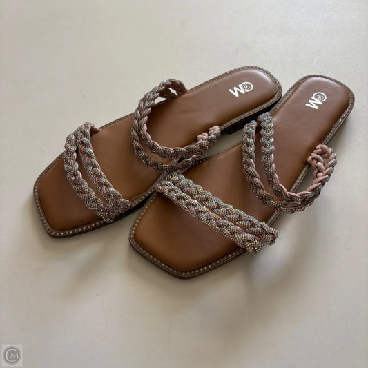 Sandals Flats By Clothes Mentor In Brown, Size: 10