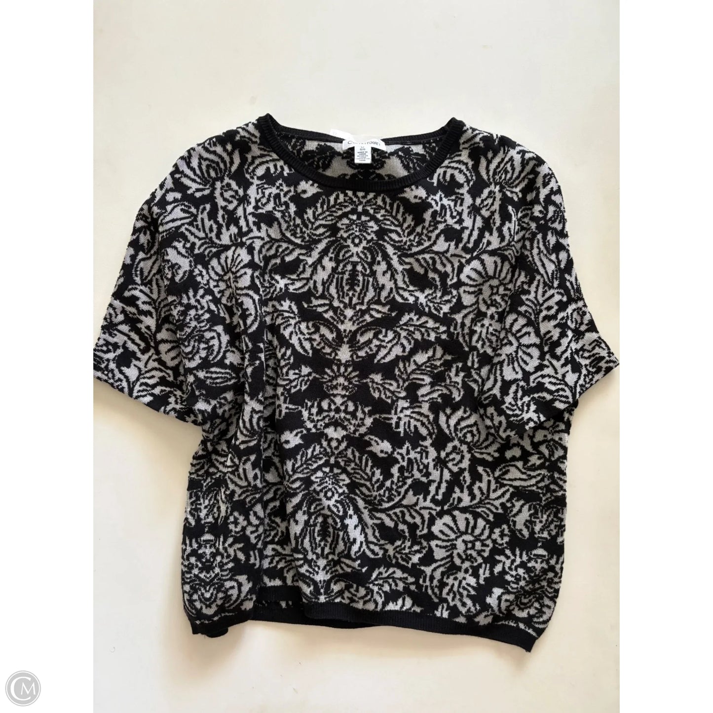 Sweater By Calvin Klein In Black, Size: L